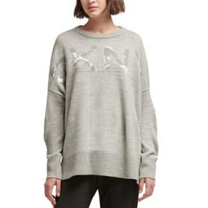DKNY oversized gray logo sweater